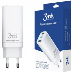 Incarcator retea USB GaN 65W, 3mk Hyper, alb