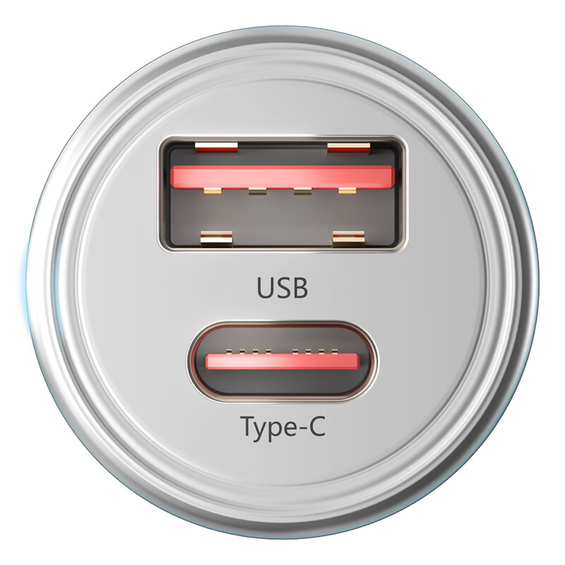 Incarcator auto UBS-A/C 30W, 3mk Hyper, argintiu