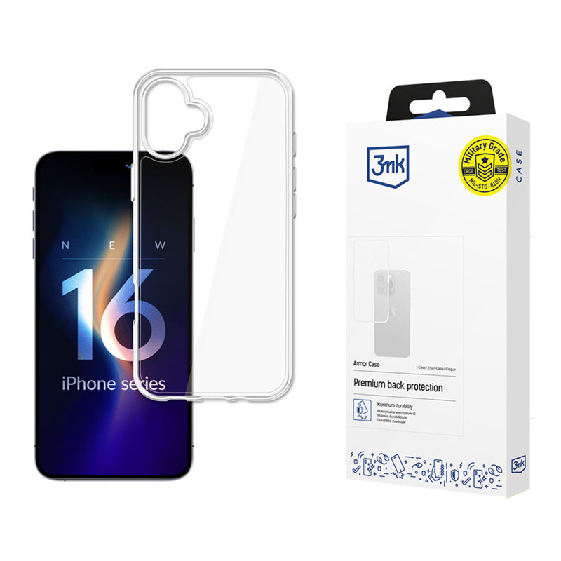 Husa iPhone 16 3mk Armor Case, transparent