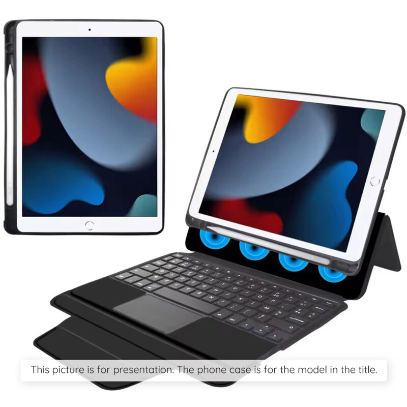 [Pachet 360°] Husa cu tastatura + folie iPad Air 13 (2025) Techsuit KeyTab Pro, negru