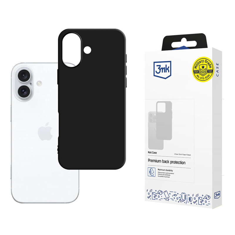 Husa iPhone 16 premium 3mk Matt Case, Black
