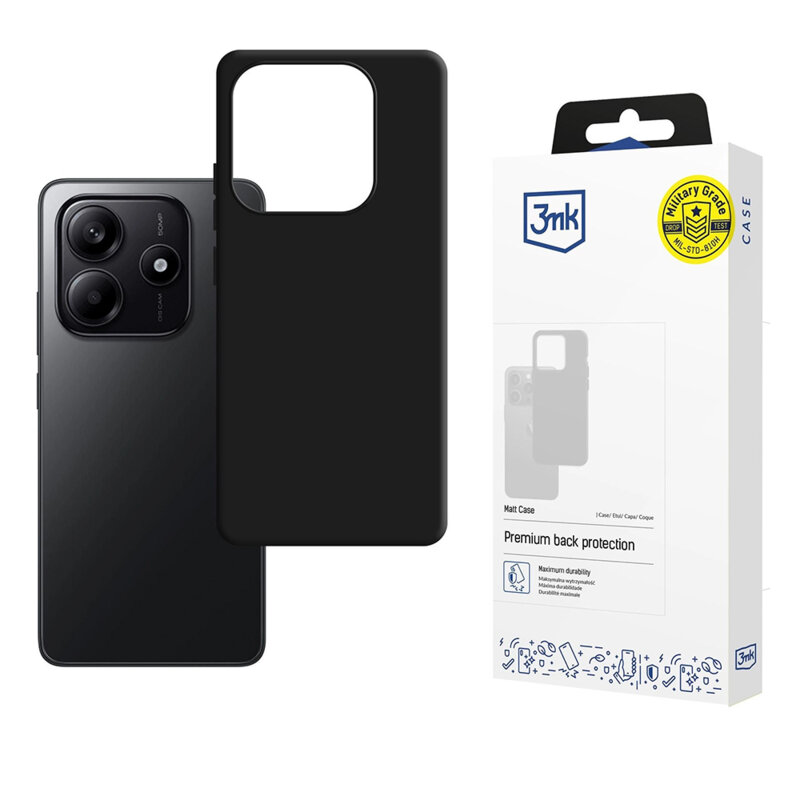Husa Xiaomi Redmi Note 14 4G (Standard) premium 3mk Matt Case, Black