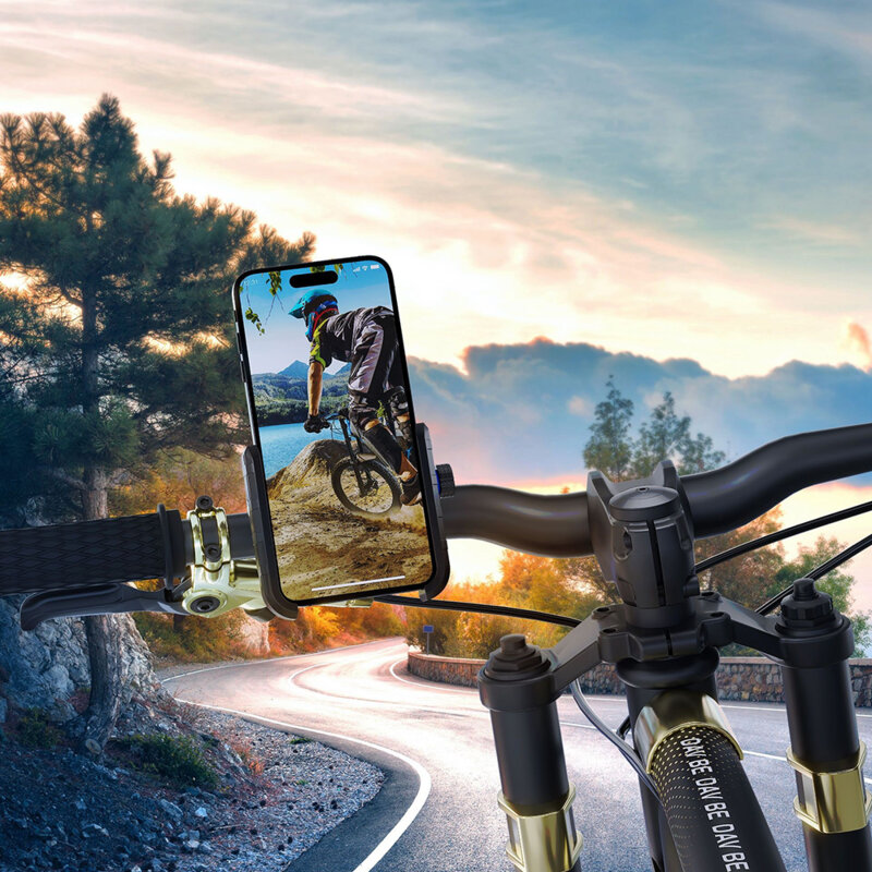 Suport bicicleta telefon, 3mk Steel, 60-90mm, negru