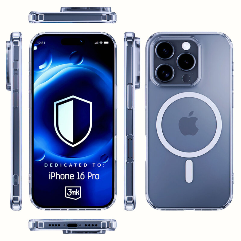 Husa iPhone 16 Pro 3mk MagCase, transparenta