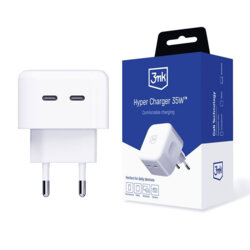 Incarcator pentru priza 35W 2x USB-C, 3mk Hyper, alb