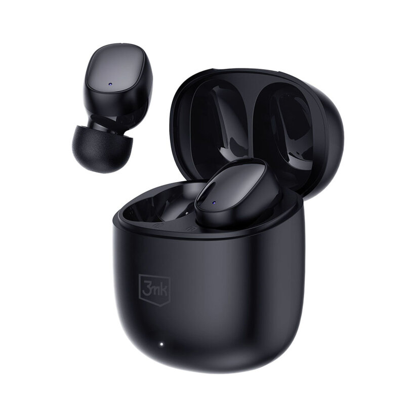 Casti wireless BT5.3 Passive Noise Cancellation, 3mk FlowBuds, negru