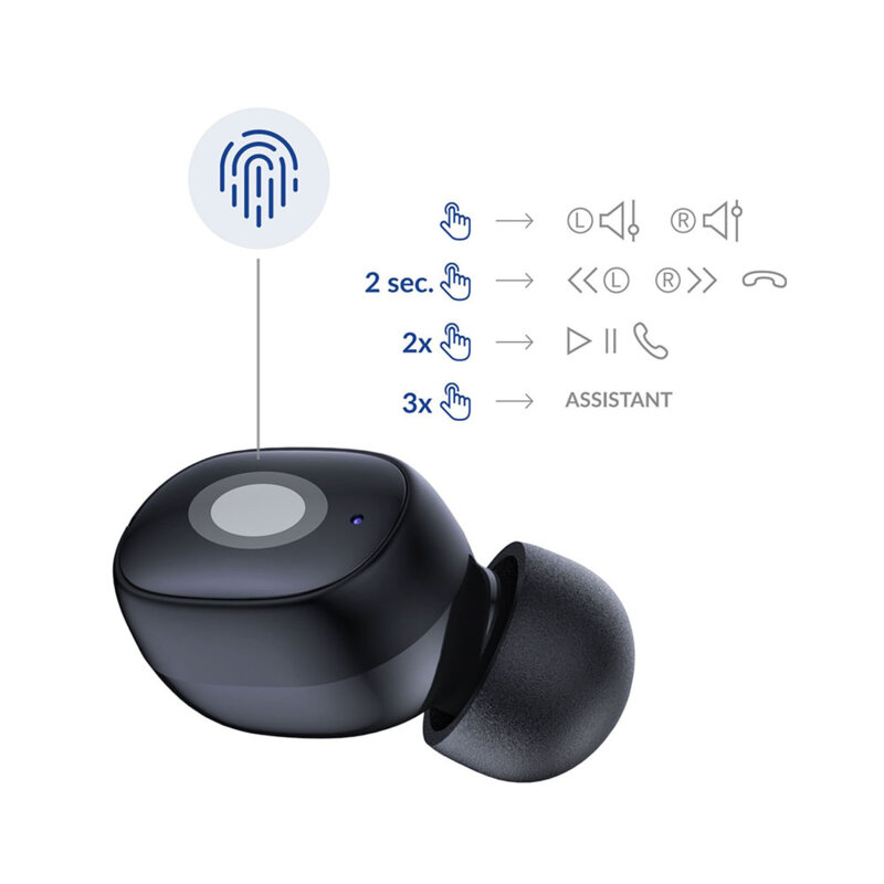 Casti wireless BT5.3 Passive Noise Cancellation, 3mk FlowBuds, negru