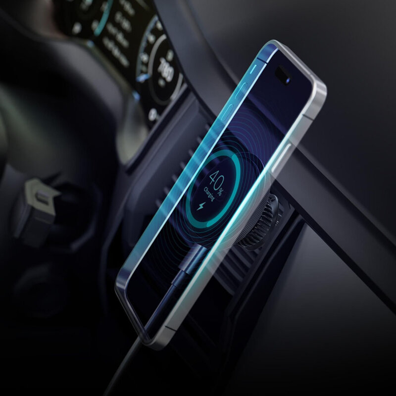 Suport auto wireless charging MagSafe/Qi 15W, 3mk MagCharger