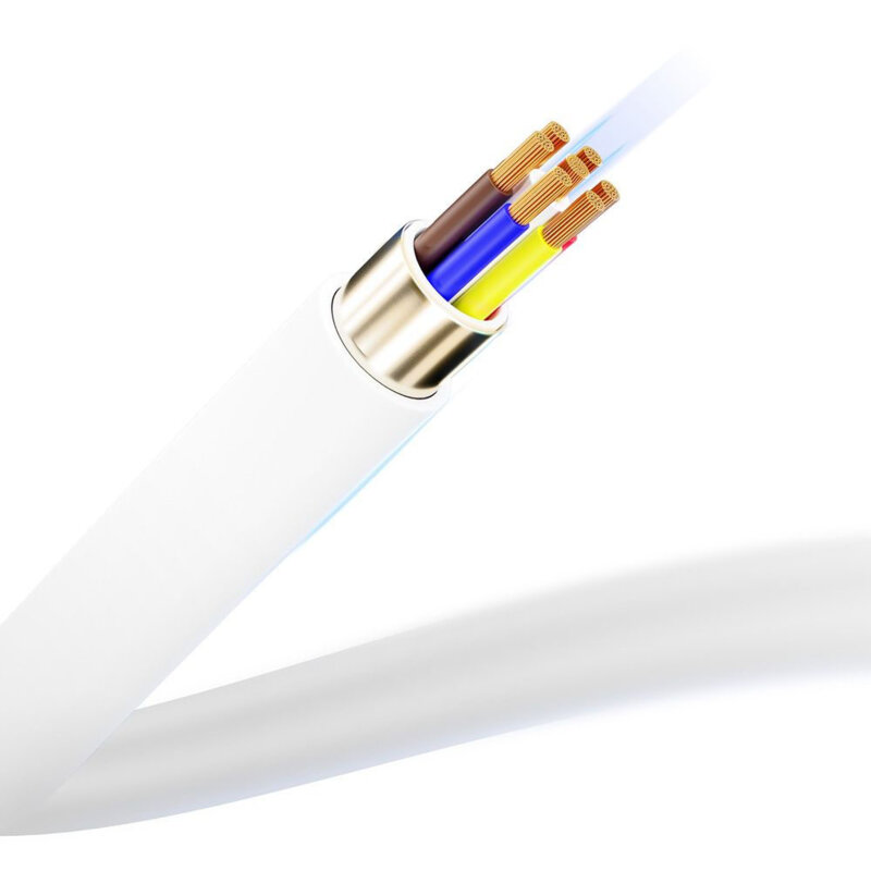 Cablu de date/incarcare USB-C 60W, 3mk Hyper Silicone, alb, 1m