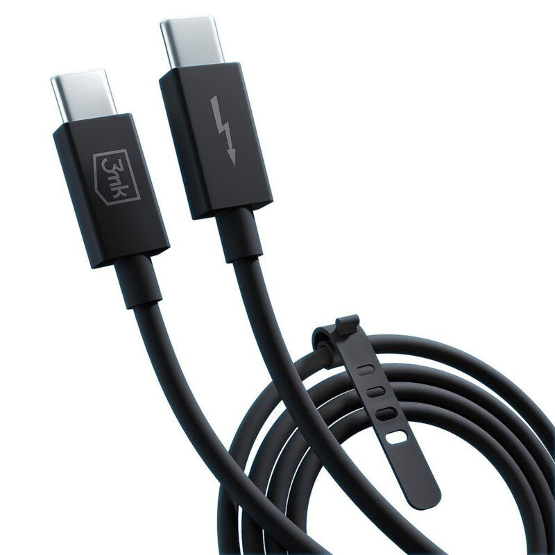 Cablu USB4 PD240W, 3mk Hyper Thunderbolt 3, 1m, negru