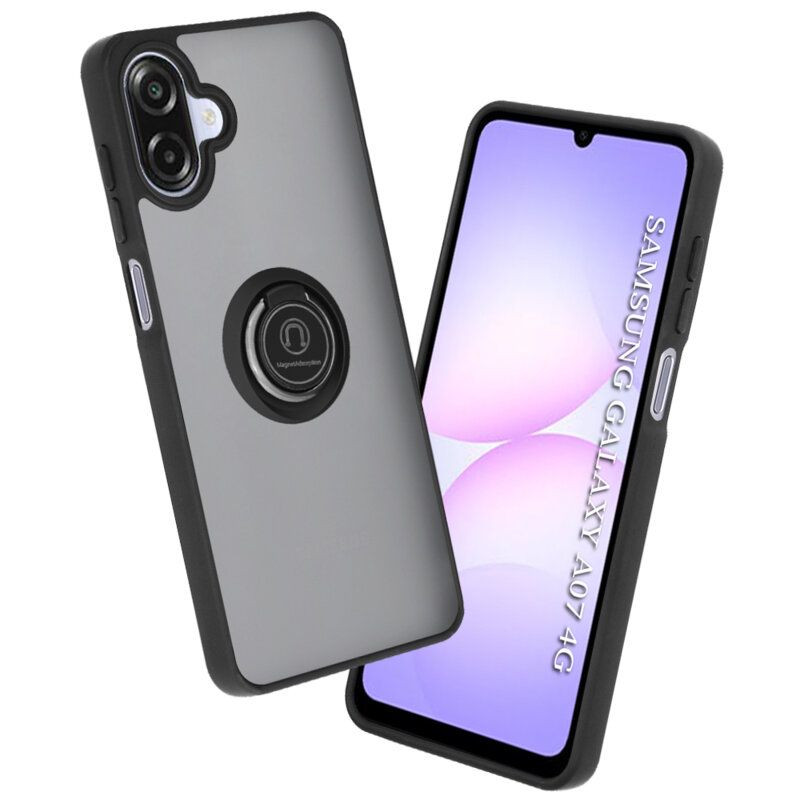 Husa Samsung Galaxy A07 4G Techsuit Glinth cu inel suport stand magnetic, negru