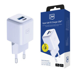 Incarcator priza USB 20W GaN QC4, 3mk Hyper, alb