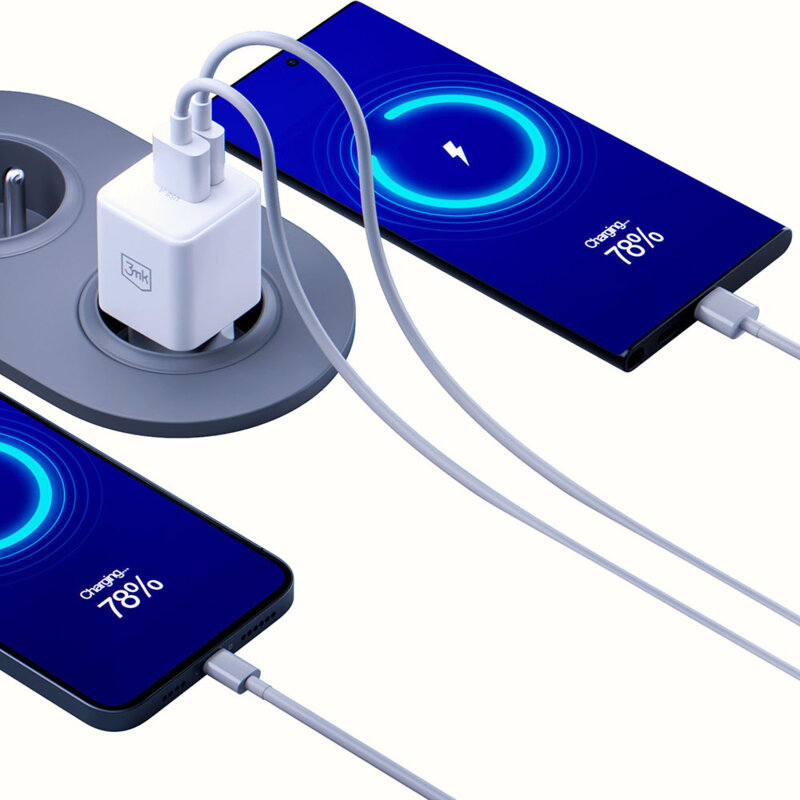 Incarcator priza USB 20W GaN QC4, 3mk Hyper, alb