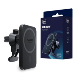 Suport auto wireless MagSafe 15W, 3mk HARDY MagCharger, negru