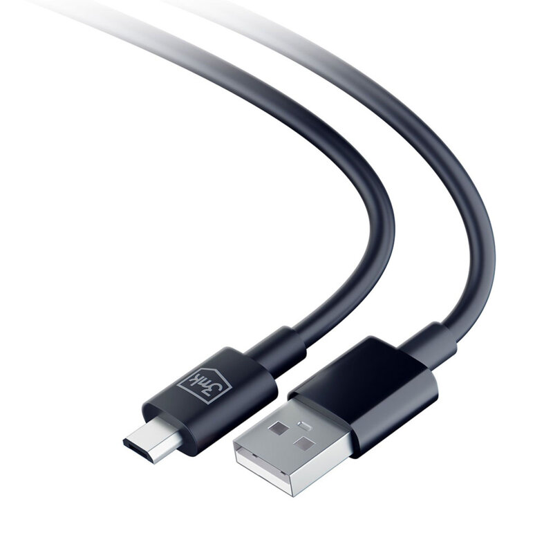 Cablu USB-A la micro-USB 2.4A, 3mk Hyper, negru, 1.2m