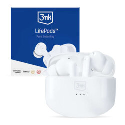 Casti wireless cu control tactil BT5.3 ANC, 3mk LifePods, alb