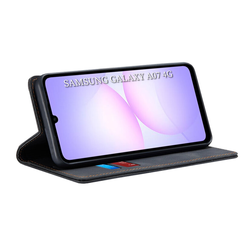Husa piele Samsung Galaxy A07 4G Techsuit Confy Cover, negru