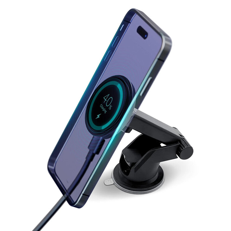 Suport auto cu incarcare wireless 15W, 3mk MagCharger, negru
