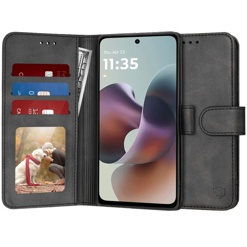 Husa 360 Motorola Moto G56 Techsuit Diary Book, negru