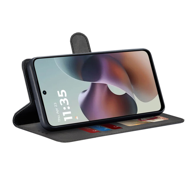 Husa 360 Motorola Moto G56 Techsuit Diary Book, negru