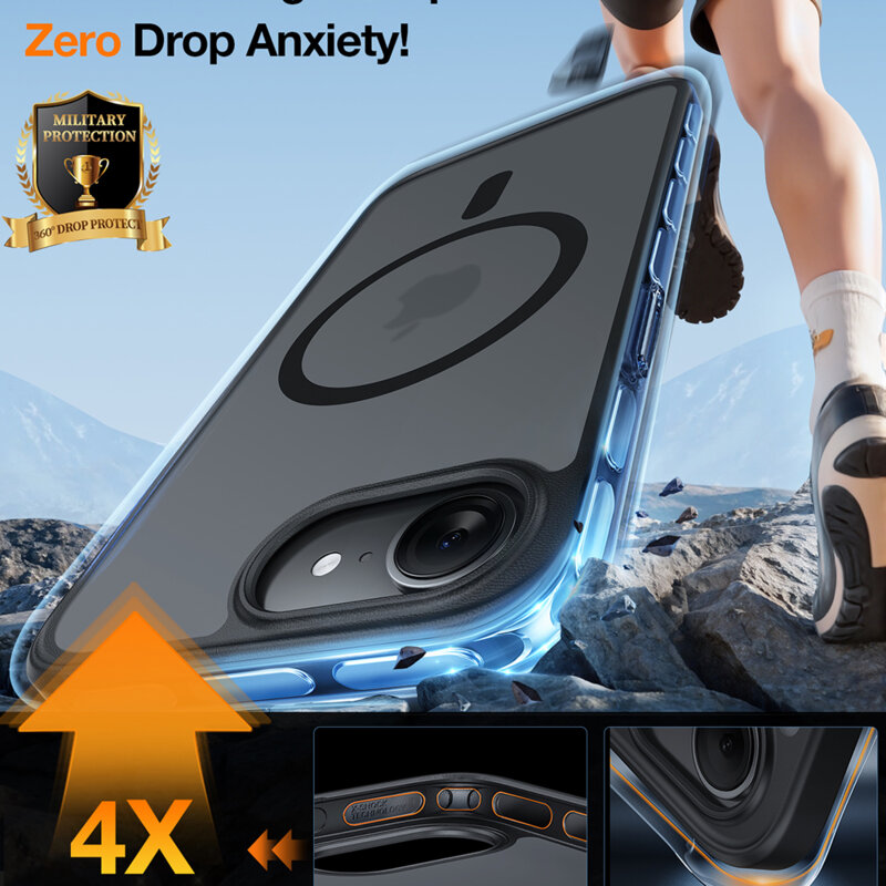 Husa iPhone 17 Pro Torras Guardian Magnetic Series, albastru