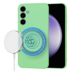 Husa silicon Samsung Galaxy S23 FE Techsuit SoftFlex MagSafe, verde deschis
