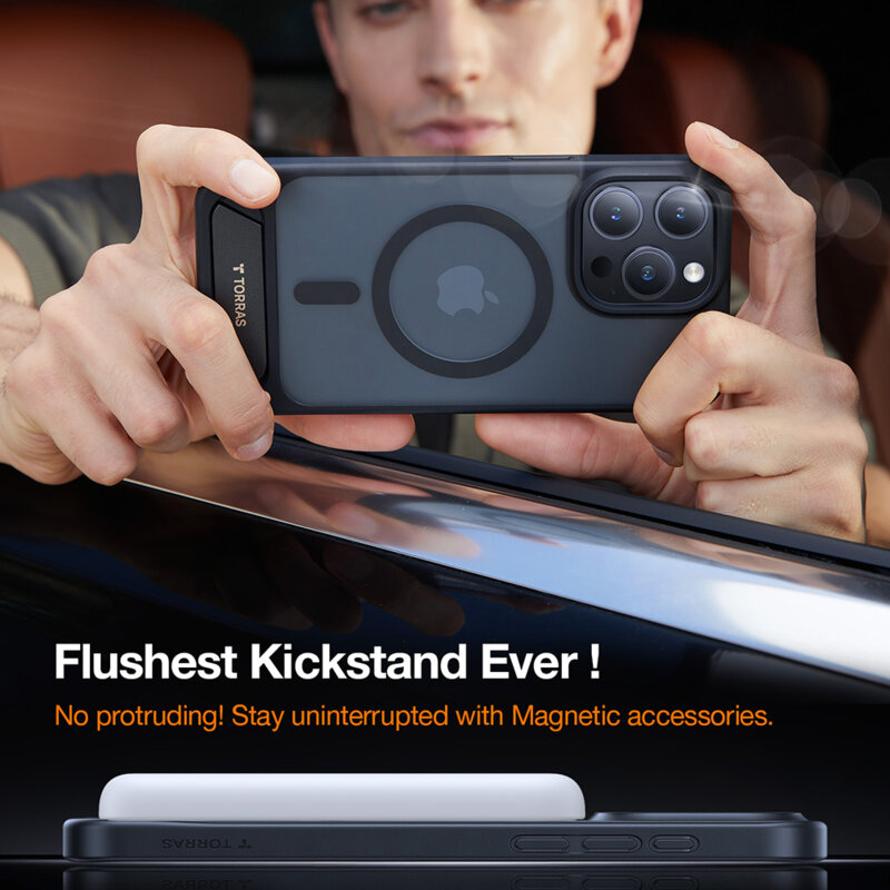 Husa iPhone 17 Air Torras Pstand, negru