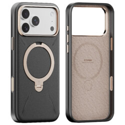 Husa iPhone 17 Pro Torras QPRO Leather Series, negru