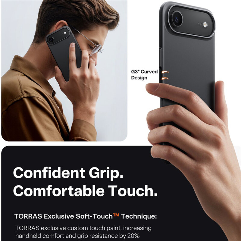 Husa iPhone 17 Air Torras SlimFit MagSafe Series, negru