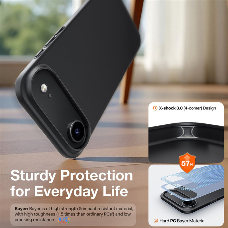 Husa iPhone 17 Air Torras SlimFit MagSafe Series, negru