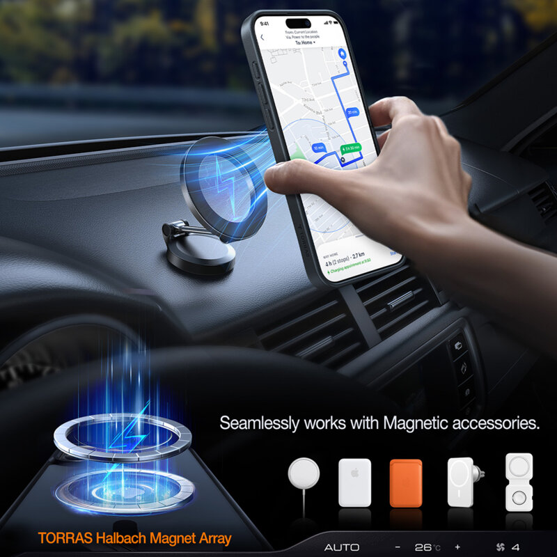 Husa iPhone 17 Pro Torras Pstand, transparenta