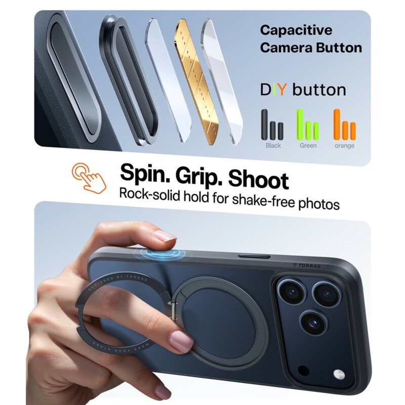 Husa iPhone 17 Pro Torras Ostand Pro MagSafe  Series, negru