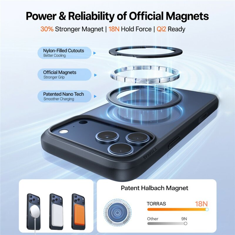 Husa iPhone 17 Pro Max Torras Ostand Pro MagSafe  Series, negru