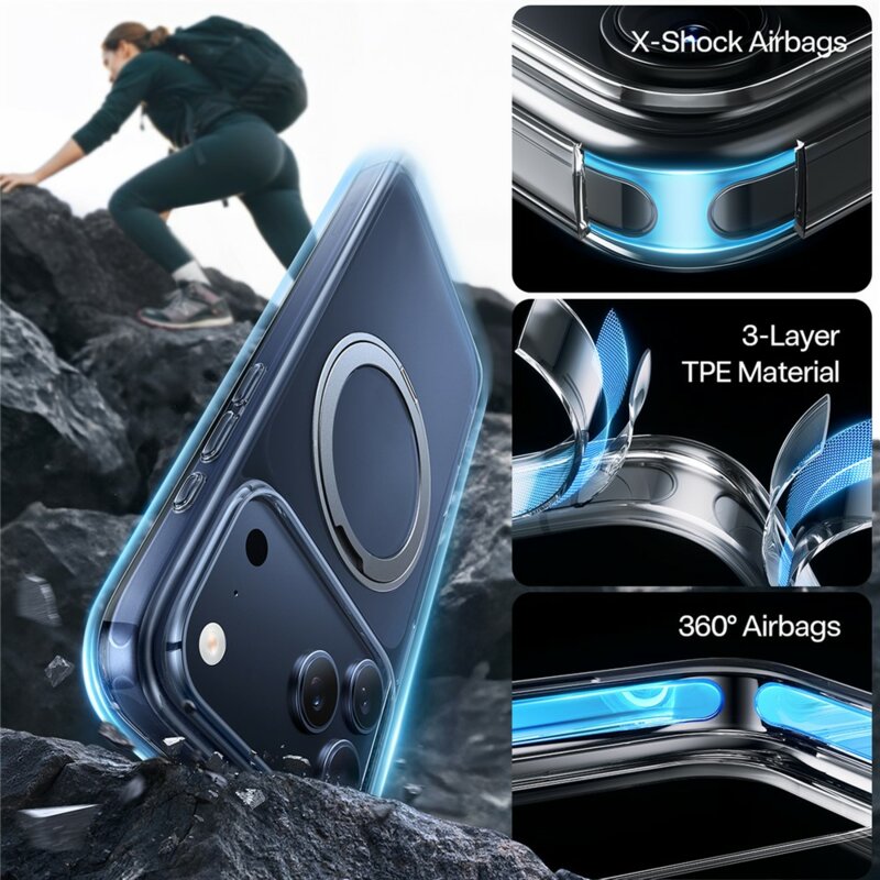 Husa iPhone 17 Pro Max Torras Ostand Pro MagSafe Series, transparenta