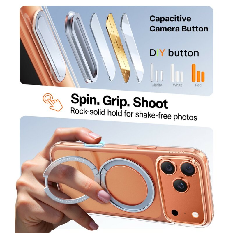 Husa iPhone 17 Pro Torras Ostand Pro MagSafe  Series, transparenta