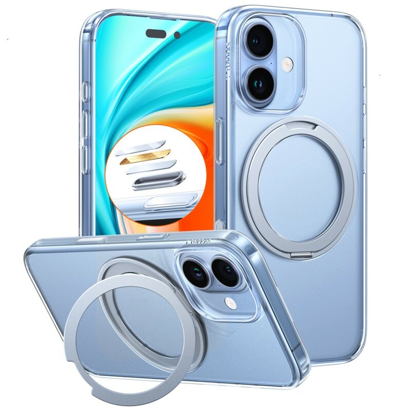 Husa iPhone 17 Torras Ostand Pro MagSafe Series, transparenta