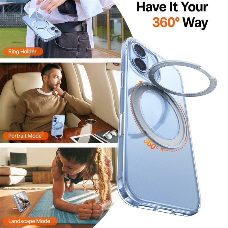 Husa iPhone 17 Torras Ostand Pro MagSafe Series, transparenta