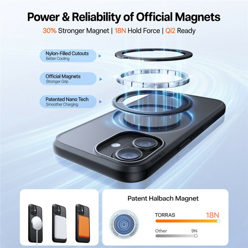 Husa iPhone 17 Torras Ostand Pro MagSafe Series, negru