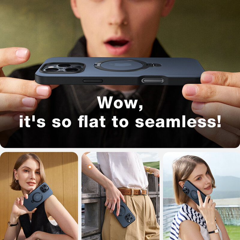 Husa iPhone 17 Pro Max Torras Ostand Spin MagSafe Series, albastru