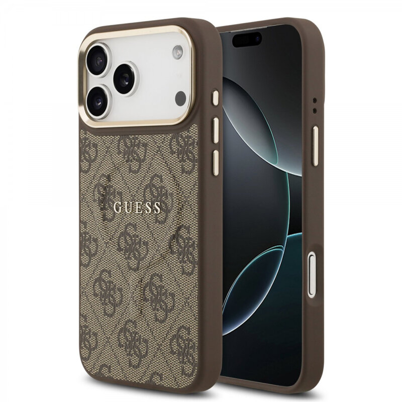 Husa originala Guess iPhone 17 Pro Max Hardcase 4G Classic MagSafe, maro, GUHMP17XP4MSEGCW