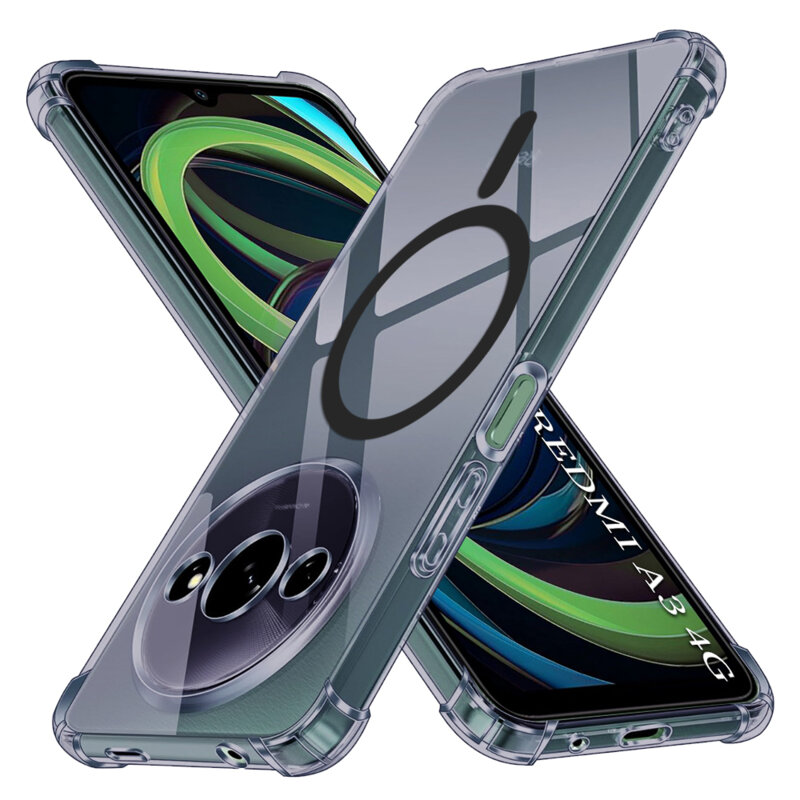 Husa Xiaomi Redmi A3 Techsuit Shockproof Clear Silicone MagSafe, fumuriu