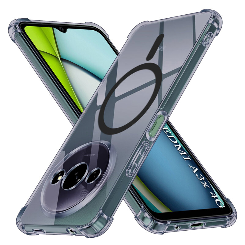 Husa Xiaomi Redmi A3x Techsuit Shockproof Clear Silicone MagSafe, fumuriu