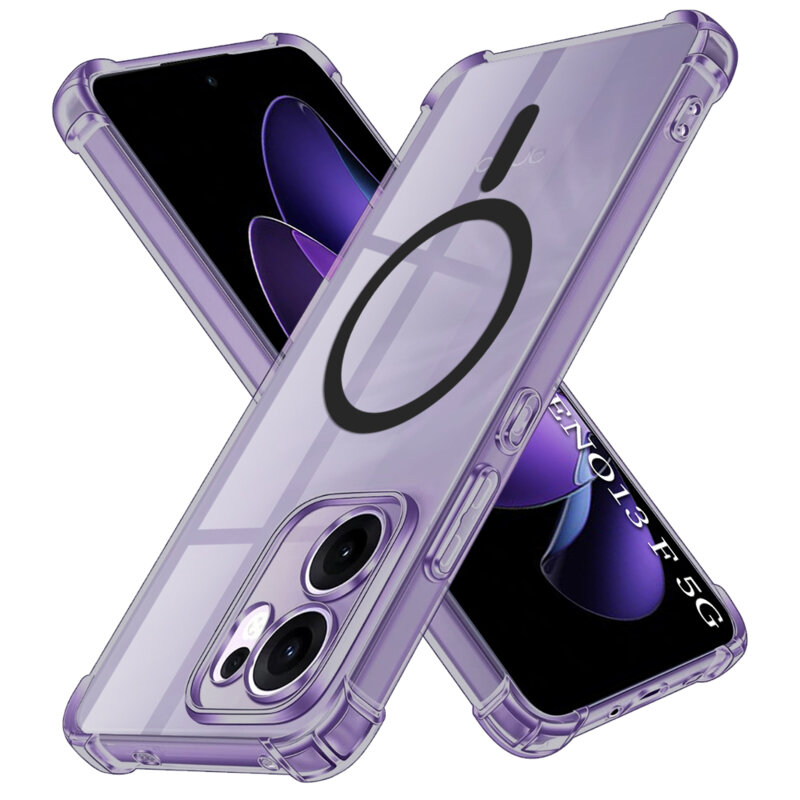 Husa Oppo Reno13 F 5G Techsuit Shockproof Clear Silicone MagSafe, fumuriu