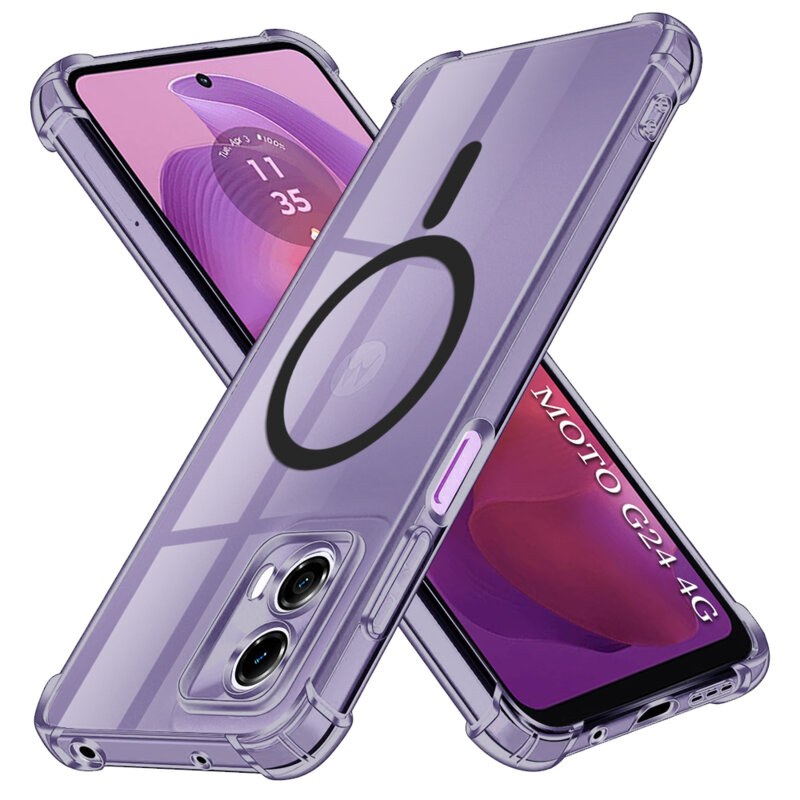 Husa Motorola Moto G24 Techsuit Shockproof Clear Silicone MagSafe, fumuriu