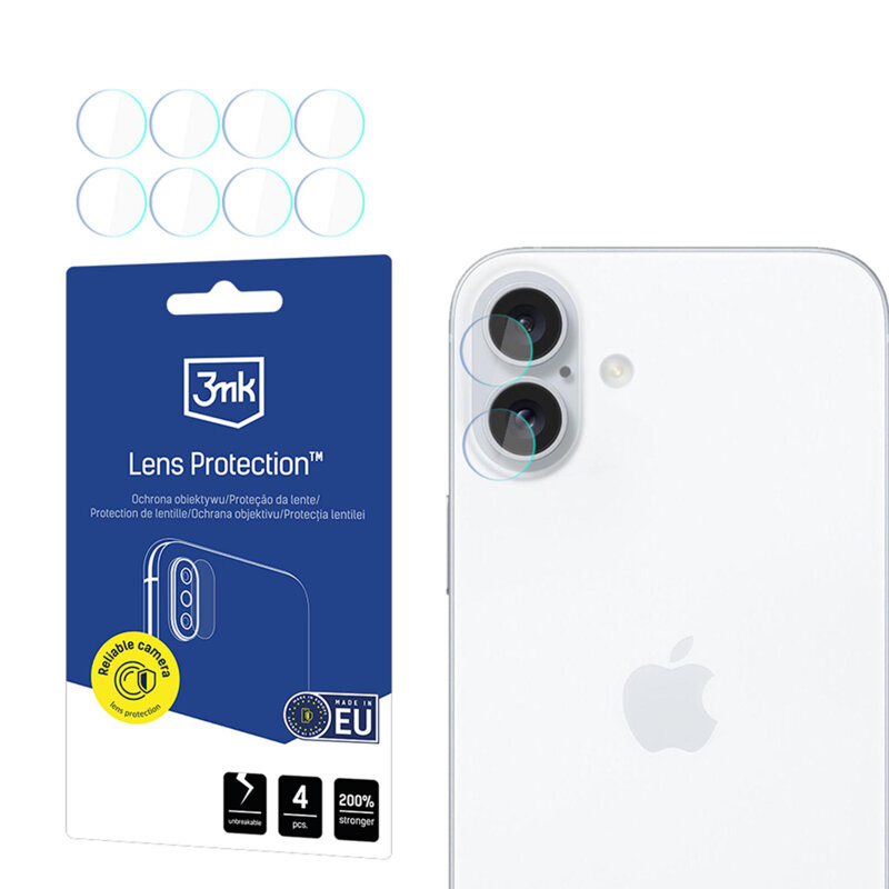 [Pachet 4x] Folie iPhone 17 3mk Lens Protection, transparenta