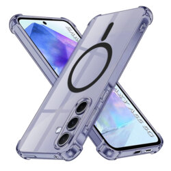 Husa Samsung Galaxy A55 5G Techsuit Shockproof Clear Silicone MagSafe, fumuriu