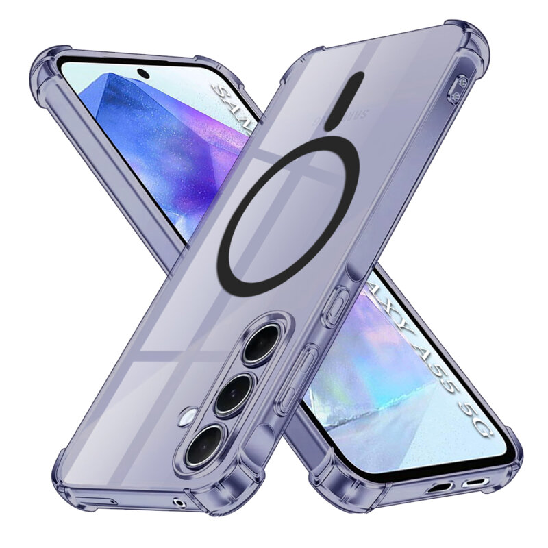 Husa Samsung Galaxy A55 5G Techsuit Shockproof Clear Silicone MagSafe, fumuriu