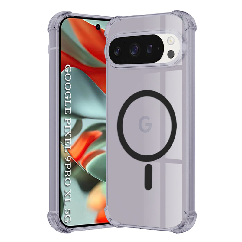 Husa Google Pixel 9 Pro XL Techsuit Shockproof Clear Silicone MagSafe, fumuriu