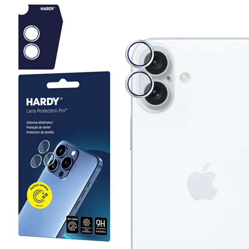 Folie iPhone 17 3mk Hardy Lens Protection Pro, argintiu