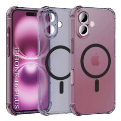 Husa iPhone 16 Plus Techsuit Shockproof Clear Silicone MagSafe, fumuriu